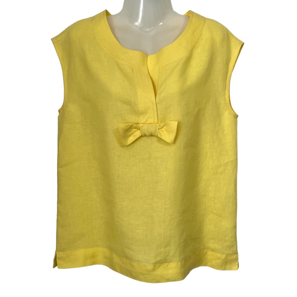 Talbots Yellow Sleeveless Top with Bow Detail